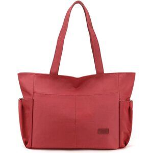 Women's Red Large Purse Tote Bag Lightweight Handbag Satchel Shoulder Bag